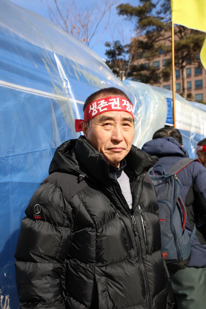 삭발 단식투쟁중인 하태식 회장